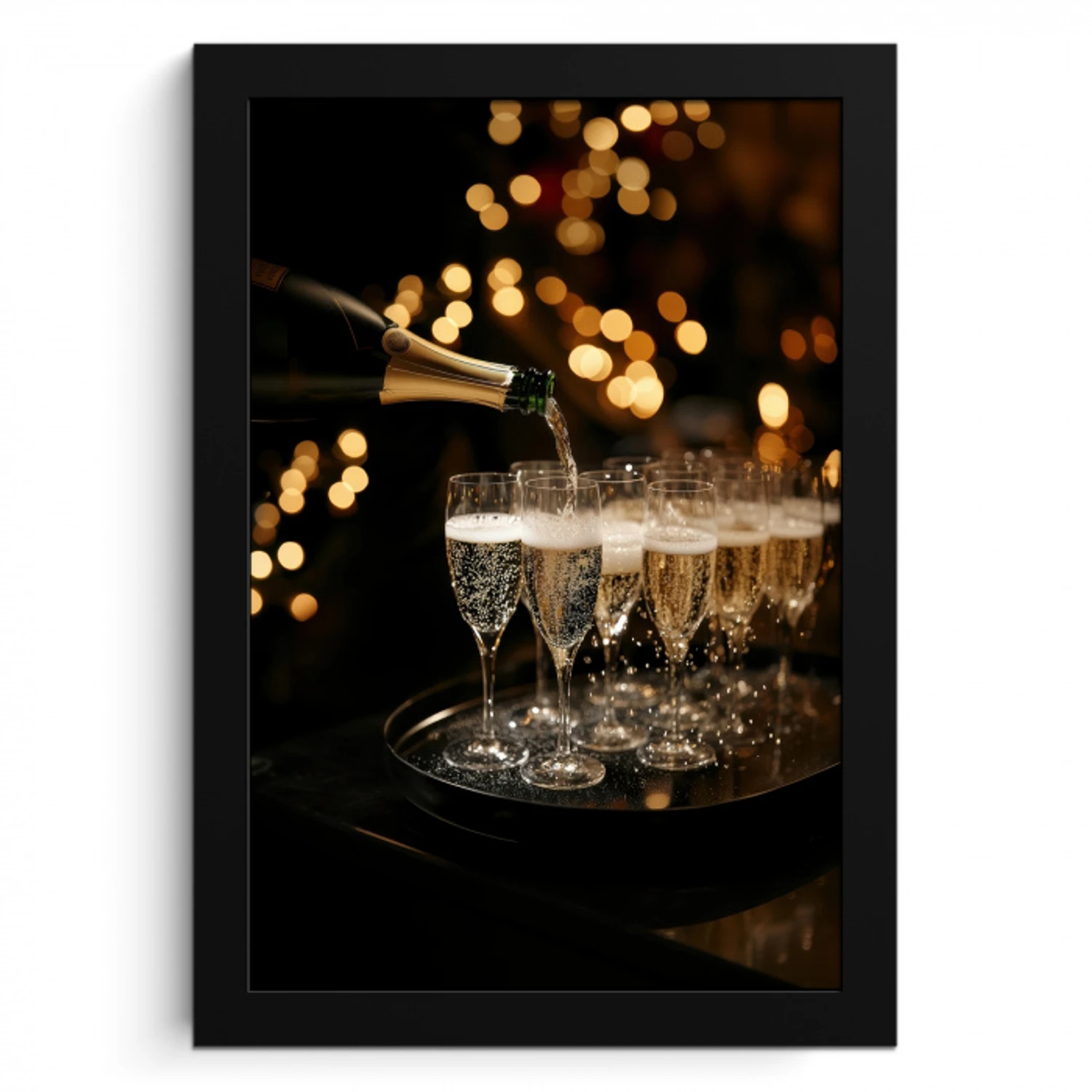 Lichtjes - Champagne - Dienblad - Glazen KitchenYeah - Keuken - Fotolijst klein -3d