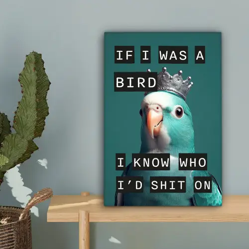 Parkiet - Turquoise - Quotes - Decoratie canvas 2cm klein -sfeer4