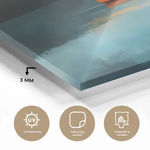 Bossen - Meer - Kano - Oranje plexiglas 5mm klein -sfeer2