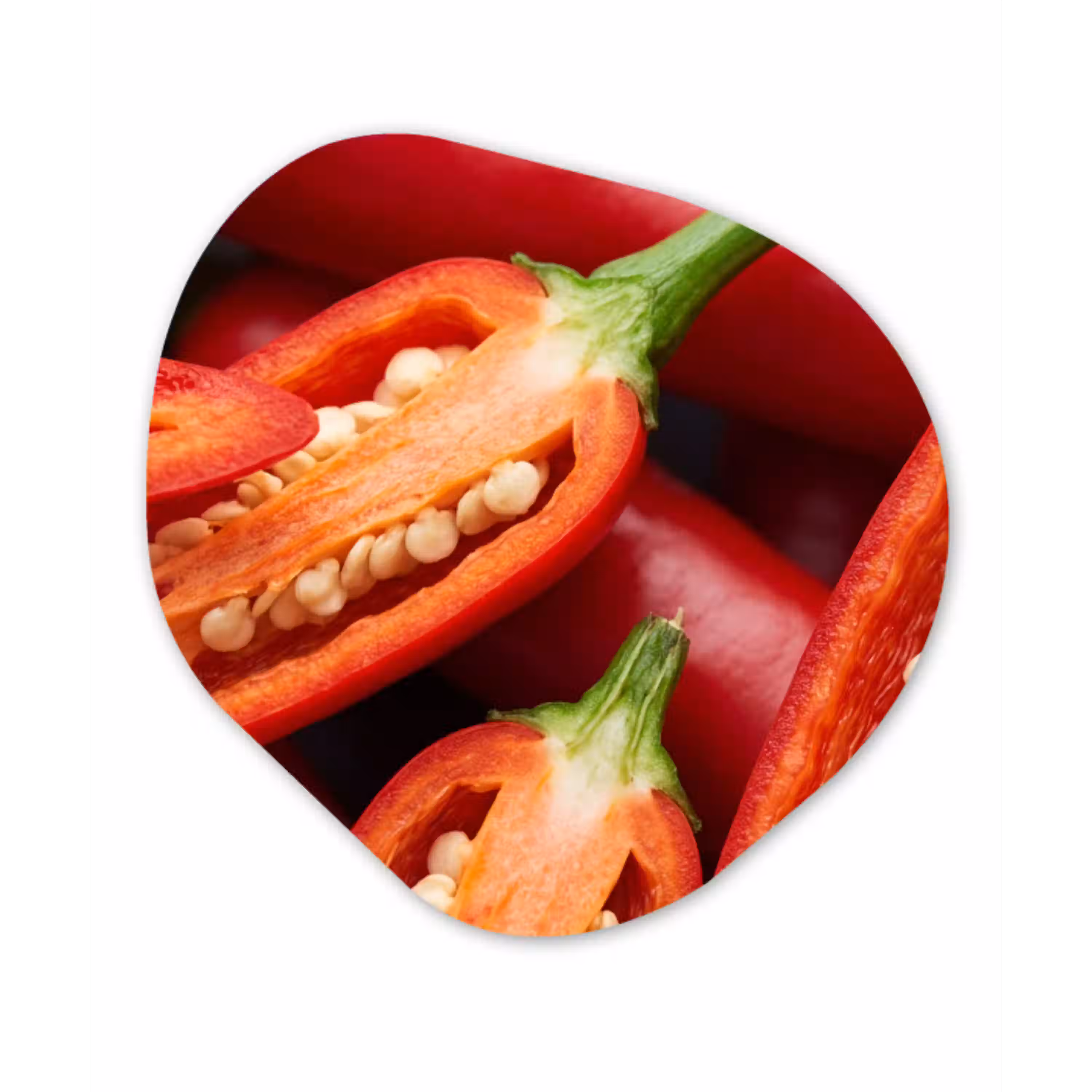 Chilipeper - Open - Rood Wandcirkel Organisch Aluminium middel -3d