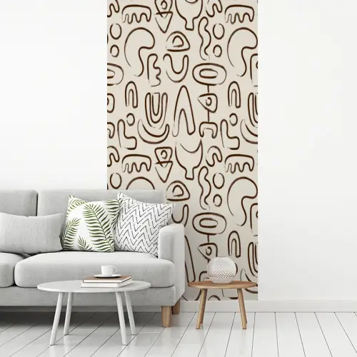 Abstract - Beige - Patroon - Donkerbruin fotobehang vinyl groot 64 -woonkamer