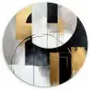 Abstract - Goud - Zilver - Vormen - Aesthetic Wandcirkel kunststof plaat 5mm dik klein -3d
