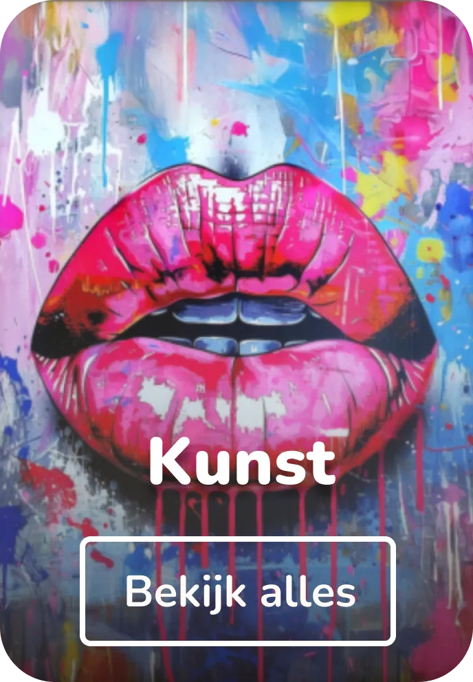 Kunst canvas schilderij met popart lippen