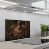 Chimpansee - Stoel - Pak - Bruin keuken achterwand spatscherm klein -3d_schuin
