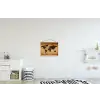 Wereldkaart - Bruin - Kaart textielposter latten blank klein -kinderkamer