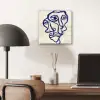 Lijntekening - Overlappende gezichten - Donkerblauw plexiglas 5mm klein -sfeer6