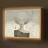 Pluis - Vrouw - Beige Light Box met batterij (Wandlamp) middel -z3d_website