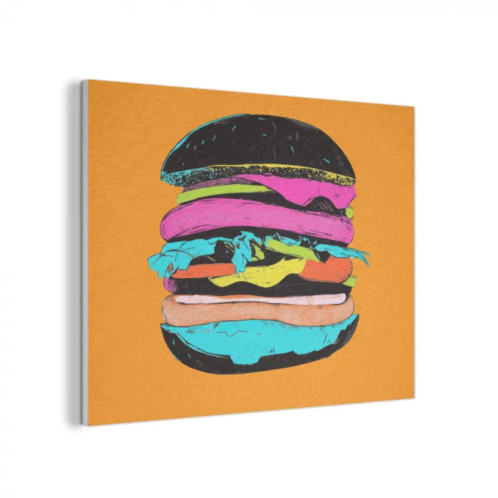 Hamburger - Kleurrijk - Speels PET vilt klein -3d