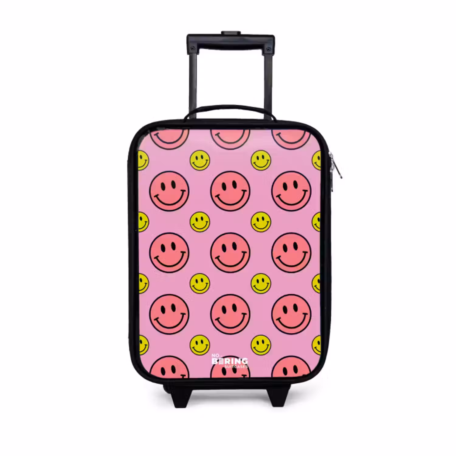 Kinderkoffer - Zwart - All smiles roze