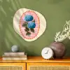 Bloemen - Blauw - Lijst - Bladeren Wandcirkel Organisch Forex 3mm klein -sfeer2