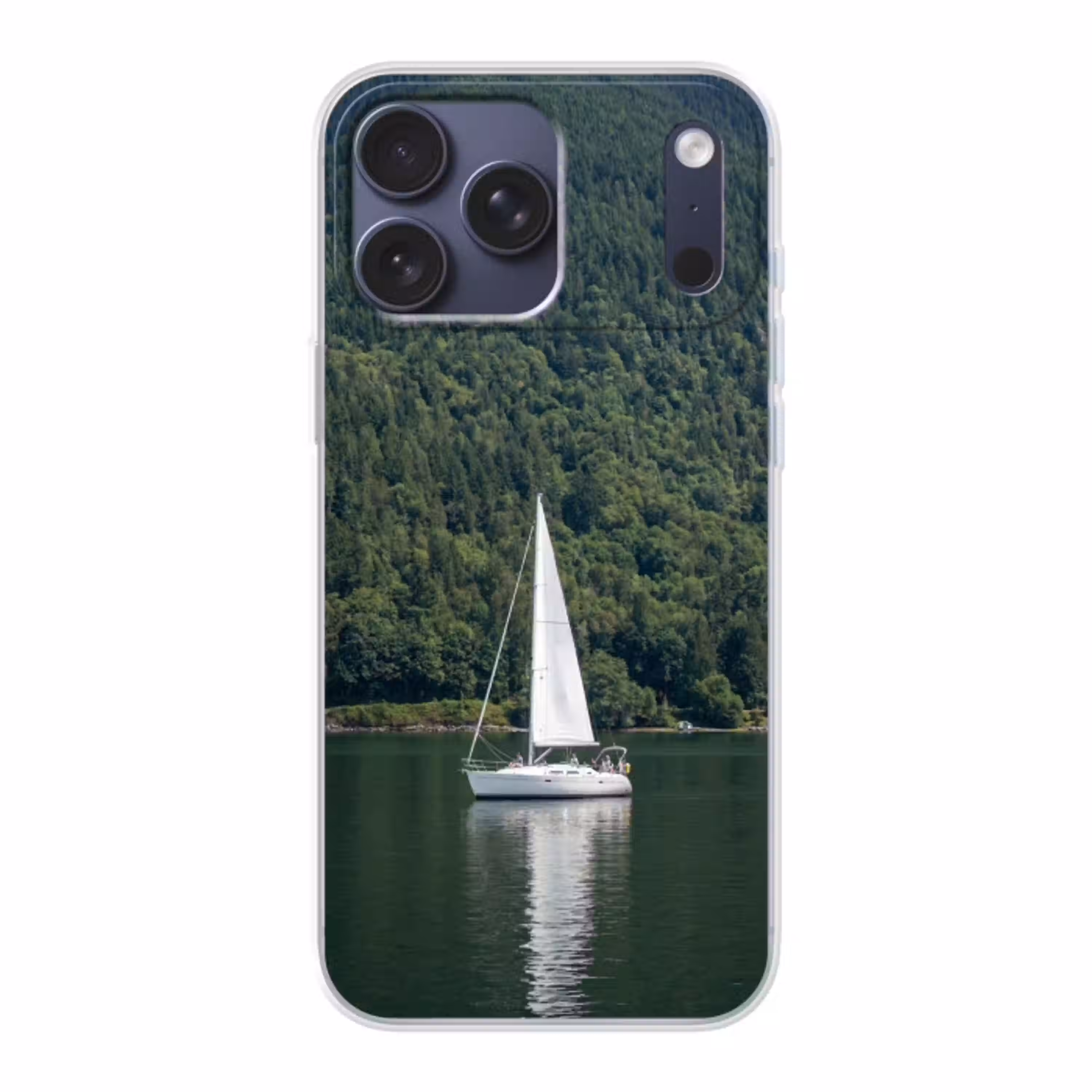 Zeilboot - Water - Bergen - Natuur - Groen Telefoonhoesje iPhone 17 Pro Max klein -3d