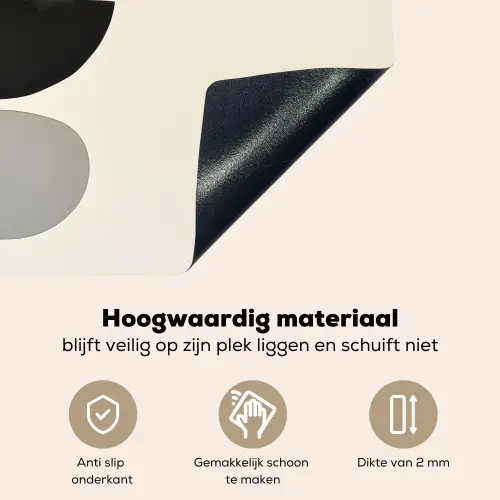 Beige - Japandi - Wabi sabi Inductie beschemer met haakjes klein -ky-onderkant-nl