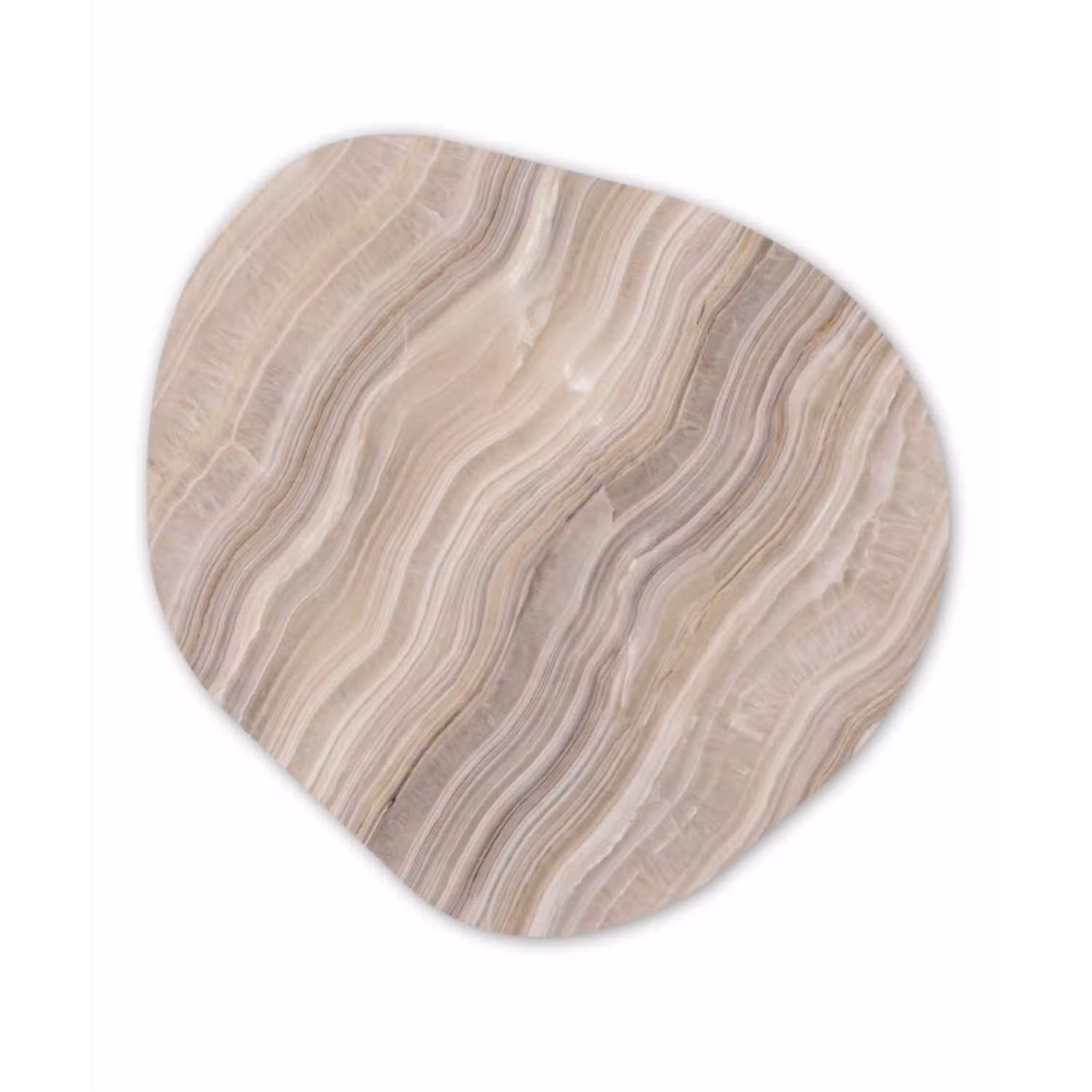 Textuur - Golvend - Abstract - Modern - Beige Wandcirkel Organisch Forex 3mm klein -3d