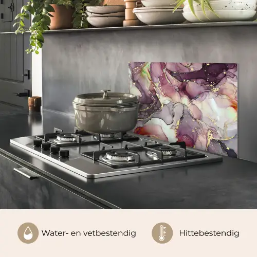 Marmer - Rood - Paars - Goud keuken achterwand spatscherm klein -usp_NL