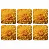 Geel - Chrysant - Zachtheid onderzetter kurk middel -3d