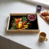 Olijfolie - Graffiti - Peper - Olijven - Modern Dienblad Rechthoek middel -sfeer2