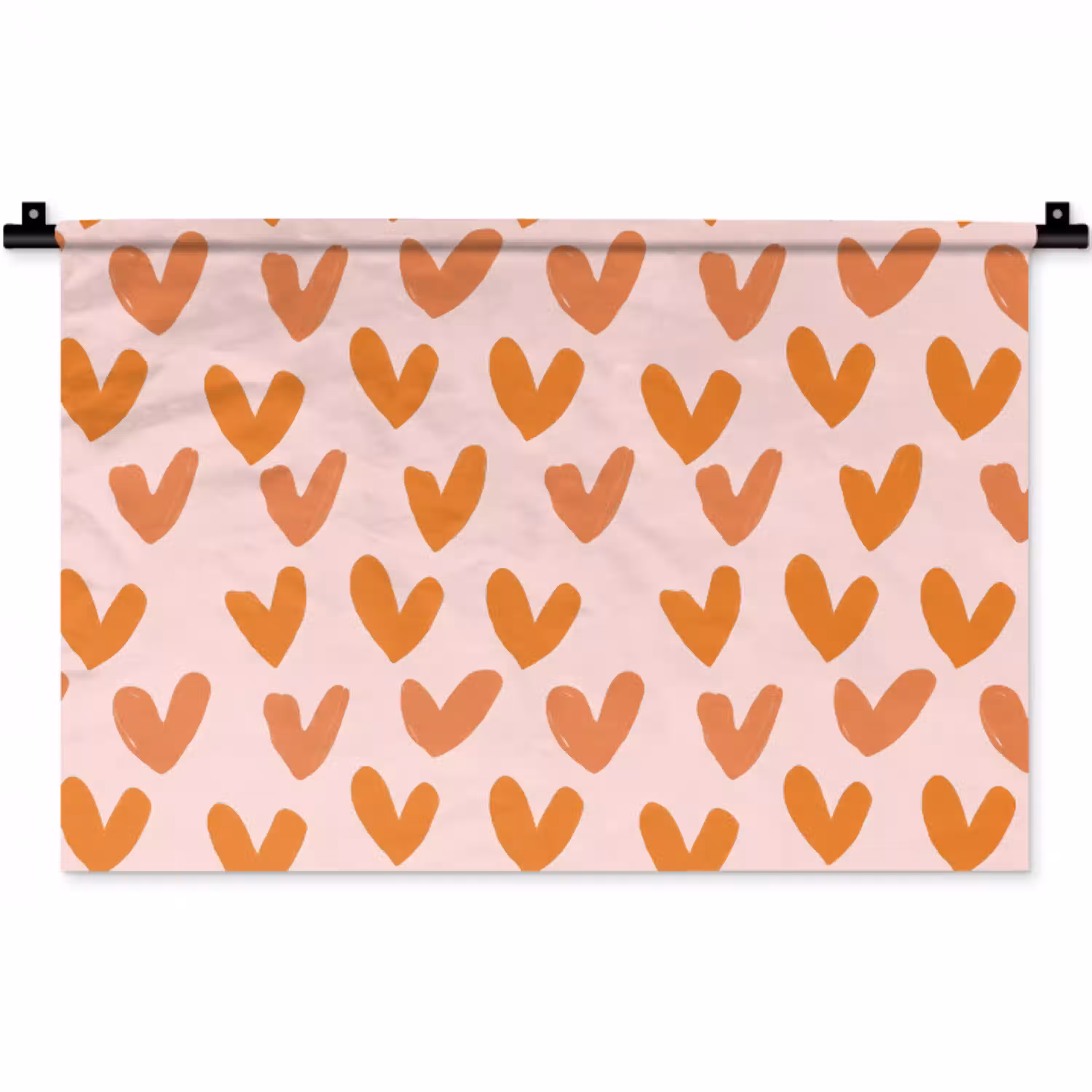 Hartjes - Getekend - Oranje Wandkleed katoen klein 269 -zz3d