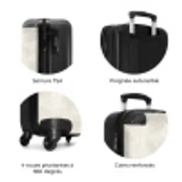 Crèmebeige - Marmer - Aders NBS - Handbagage koffer - Volwassenen Unisex middel zzzzzzzbolletjes_FR