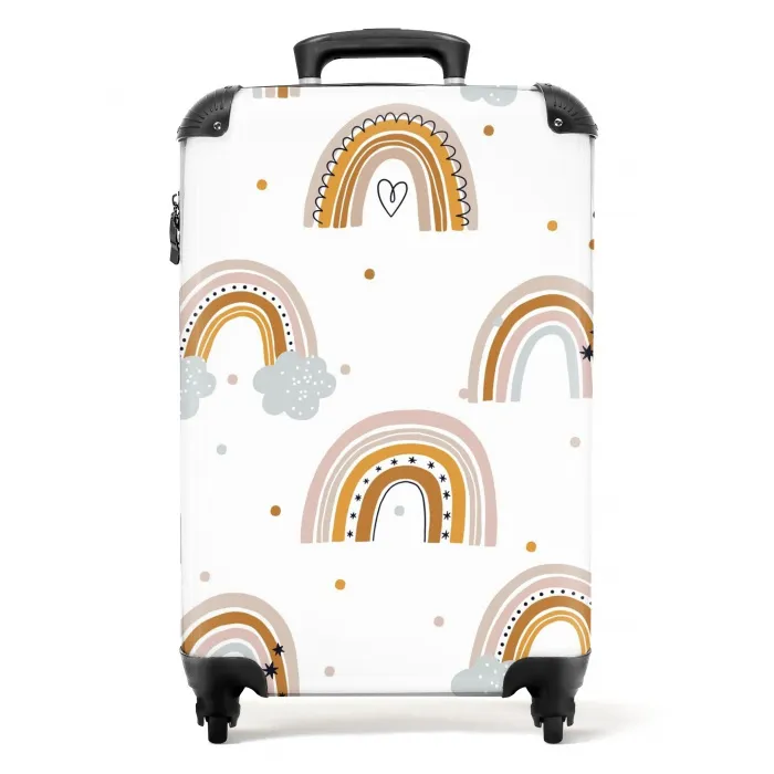 Regenboogregen Koffer - NBS - Handbagage middel -productfoto_recht