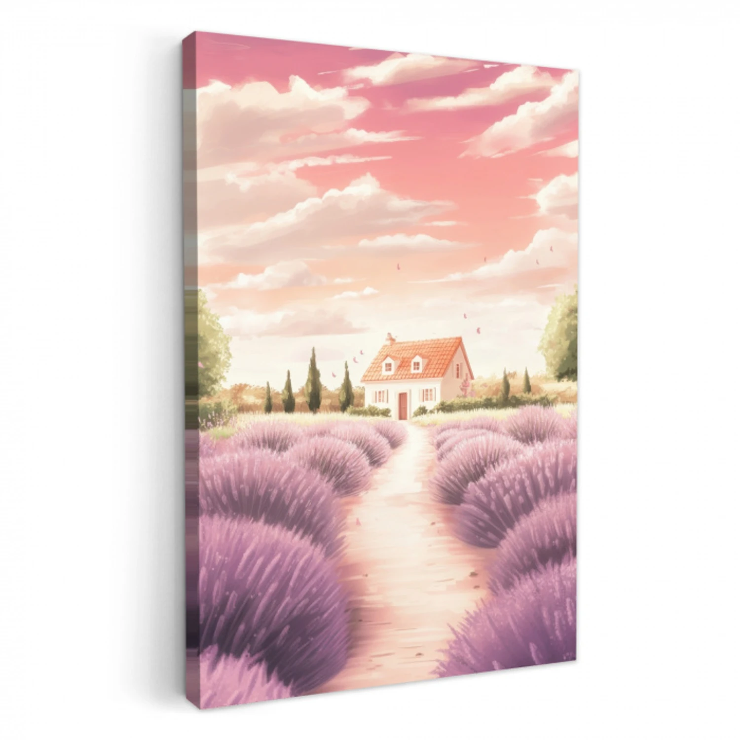 Lavendelveld - Huis - Paars KitchenYeah - Keuken - Canvas klein -3d