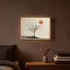 Boom - Zon - Modern - Landschap Light Box met batterij (Wandlamp) middel -sfeer4