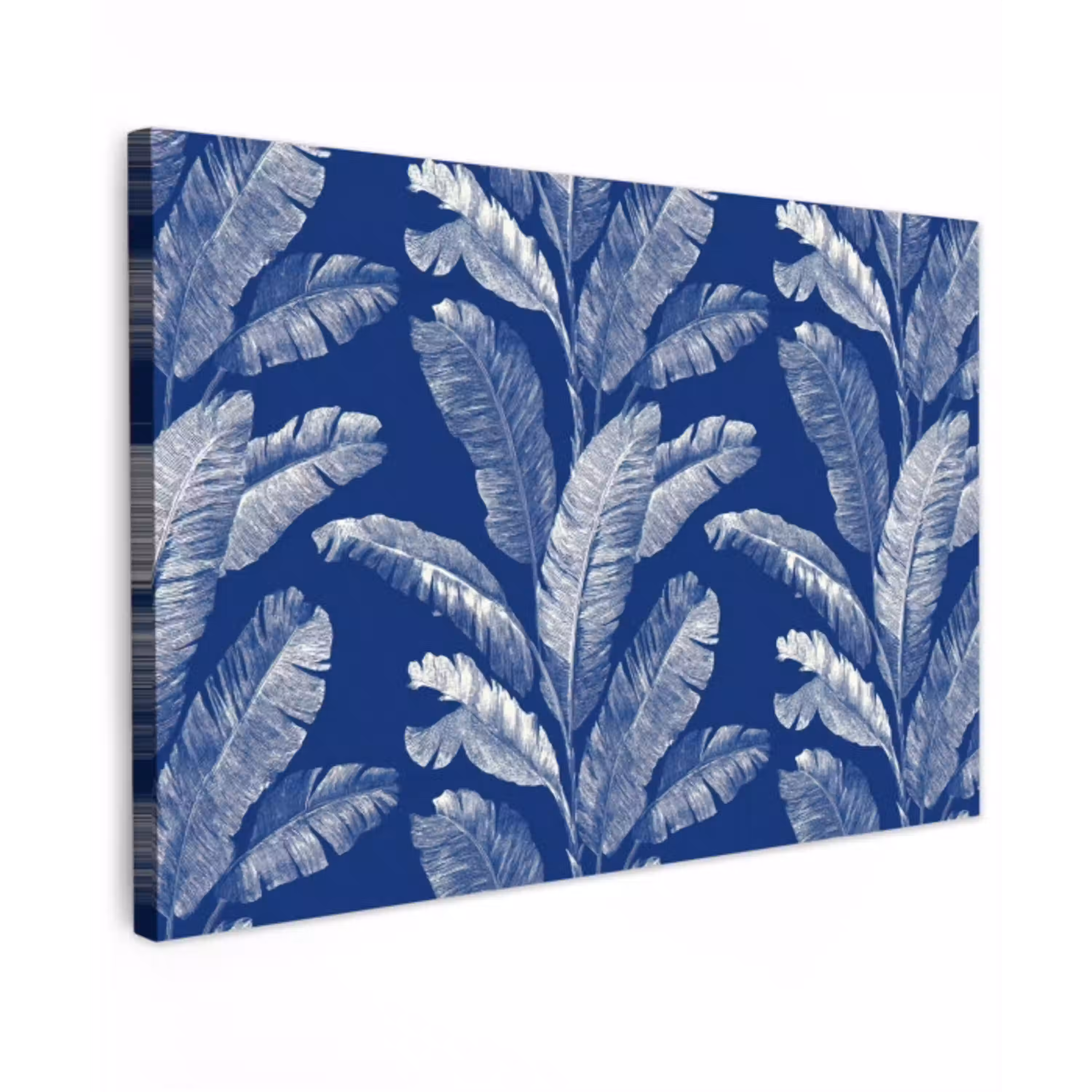 Blad - Palm - Blauw canvas 2cm klein 34 -z3d