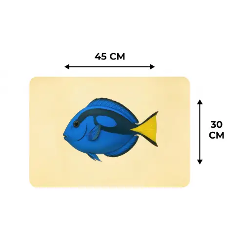 Blauw - Dory - Vis - Staartvin Placemat vinyl groot -specs