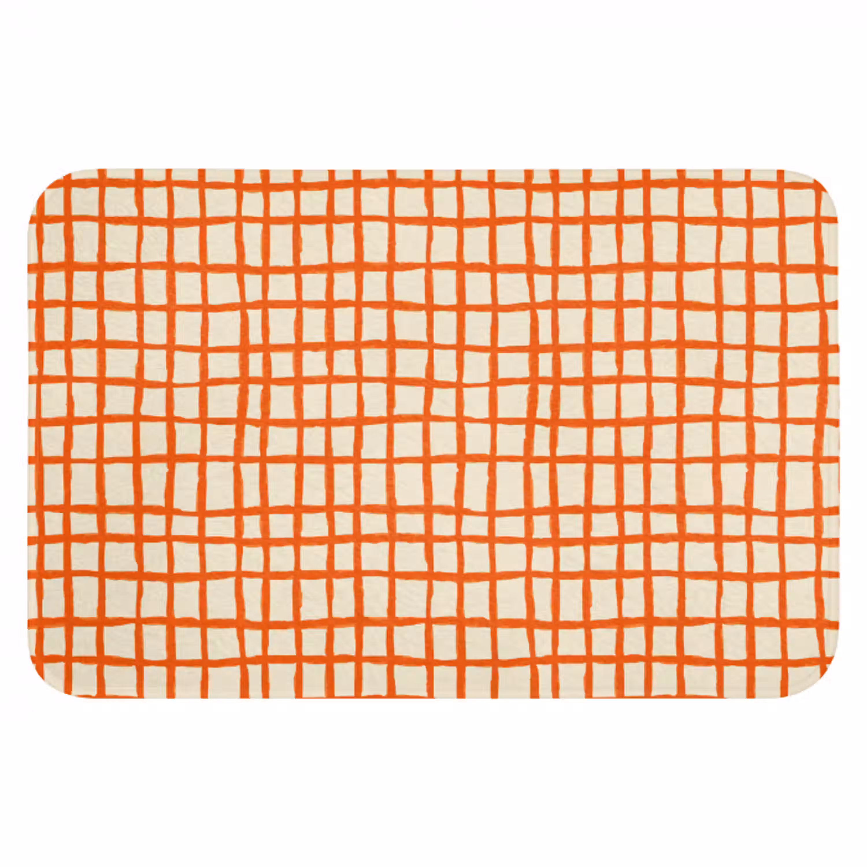 Patroon - Lijnen - Oranje Badmat klein 997 -3d