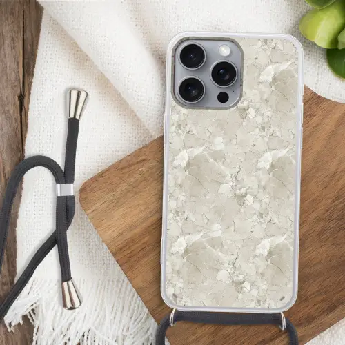 Marmer - Grijs - Aders Hoesje iPhone 16 Pro Max met koord klein 804 -sfeer4