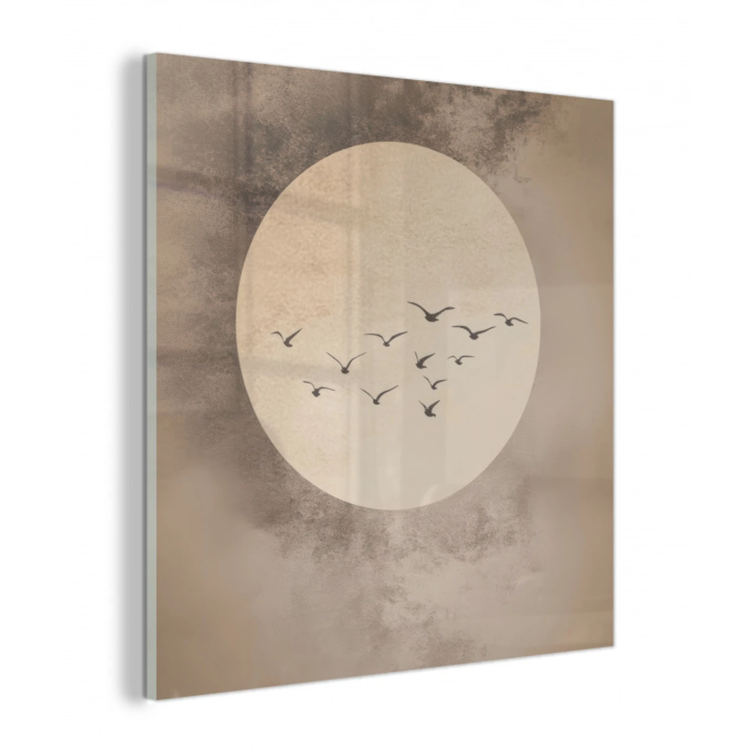 Vogel - Beige - Japandi plexiglas 5mm klein -z3d