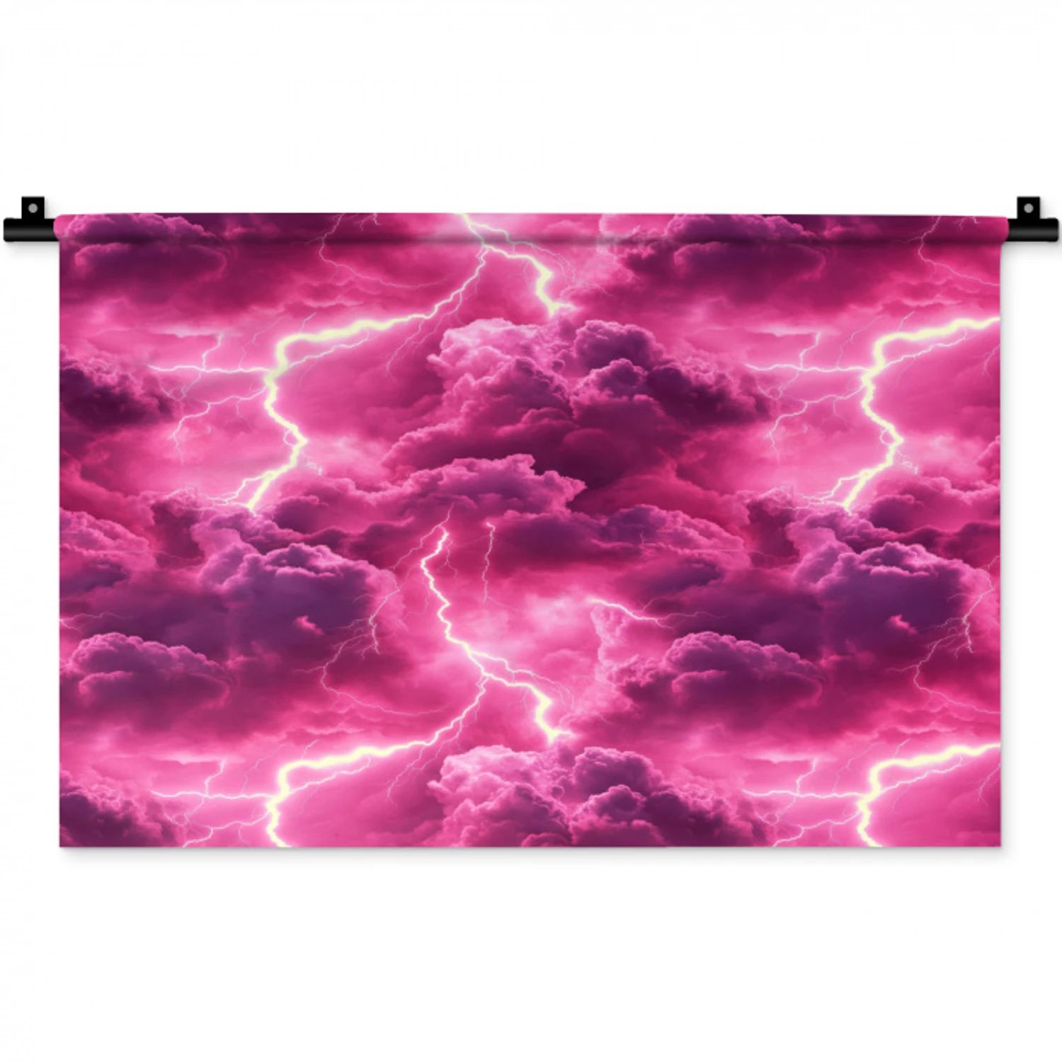Roze - Onweer - Wolken Wandkleed katoen klein 269 -zz3d
