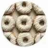 Donuts - Chocolade - Wit - Beige Wandcirkel kunststof plaat 5mm dik klein -3d