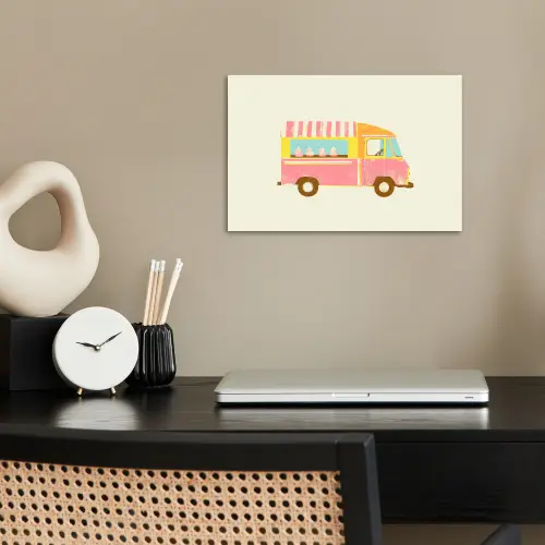 Ijskar - Retro - Softijsjes - Roze poster papier klein -sfeer1