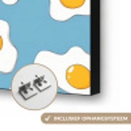 Eieren - Dooiers - Blauw Textielframe zwart klein 947 -USP_ophangsysteemNL