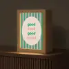 Gestreept - Quote - Ovaal - Roze Light Box met kabel (Tafellamp) klein -z3d_website
