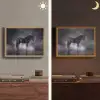 Paard - Magisch - Zwart Light Box met batterij (Wandlamp) middel -sfeer3