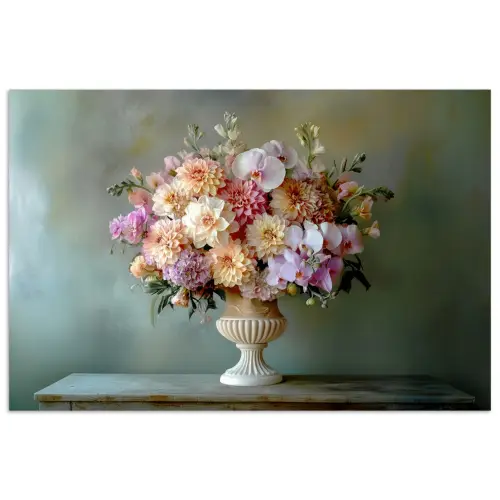 Orchidee - Boeket - Vaas - Bloemen poster papier klein -3d