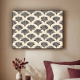 Waaiers - Botanisch - Zwart - Beige Textielframe zwart klein 947 -sfeer1
