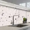 Terrazzo -  Patroon - Zacht - Zwart - Wit keuken achterwand 2 middel 871 -3d_schuin