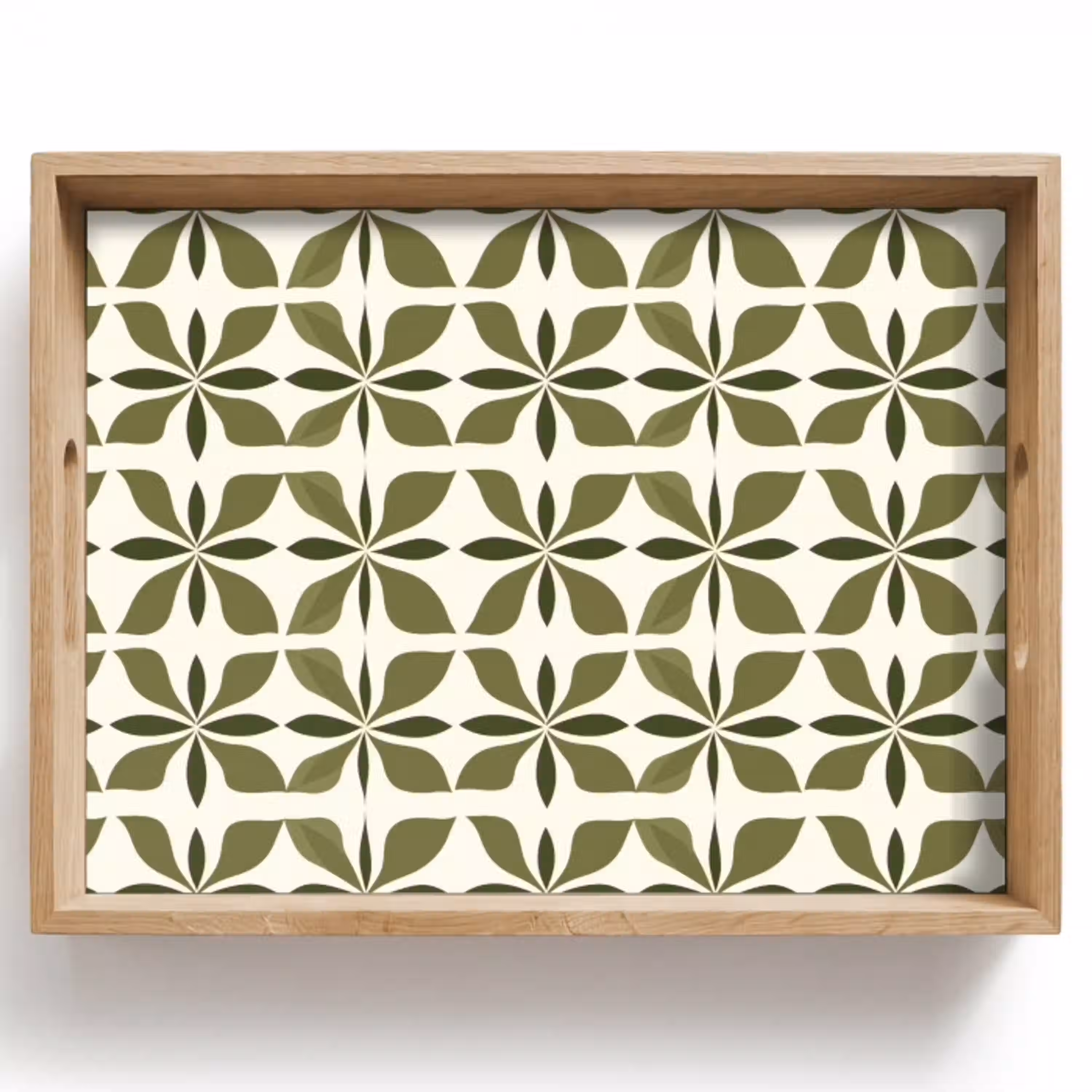 Botanisch - Retro - Groen Dienblad Rechthoek middel 911 -z3d_shopping