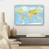 Wereldkaart - Staatkundig - Blauw - Aarde - Educatief canvas 2cm klein -sfeer6