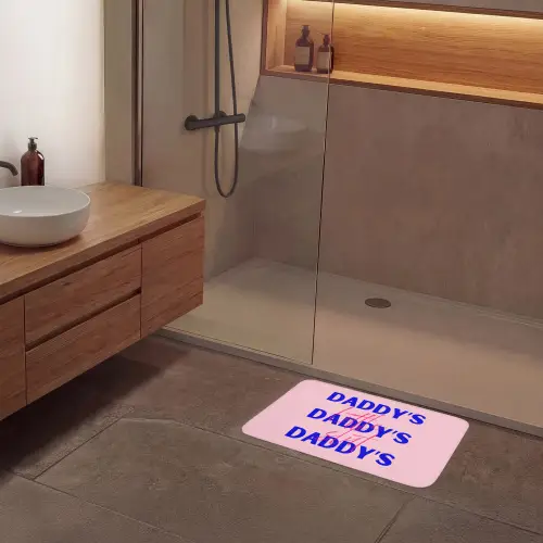 Daddy's - Blauw - Blokletters Badmat klein -sfeer2