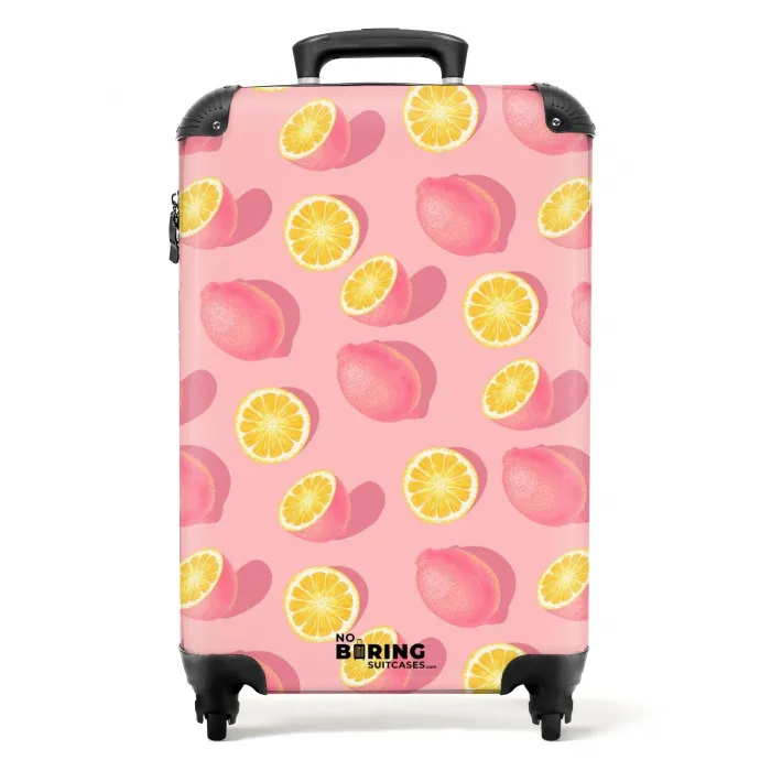 Pink limoncello Koffer - NBS - Handbagage middel -productfoto_recht