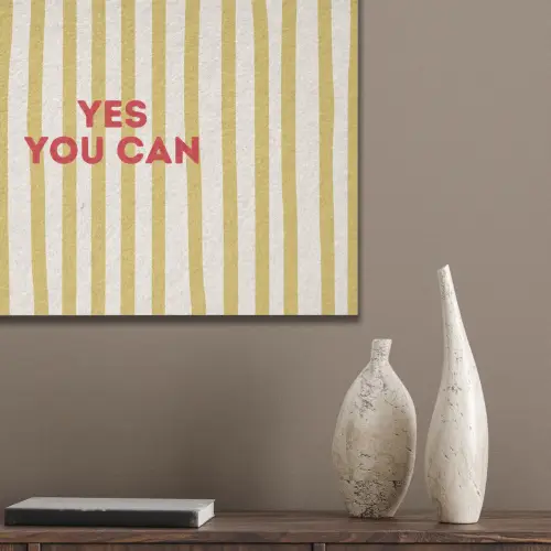 Strepen - Abstract - Yes you can - Rood PET vilt klein -sfeer6_closeup