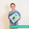 Elegante dino met kam Kinderrugzak - Blauw middel -sfeer1_NL