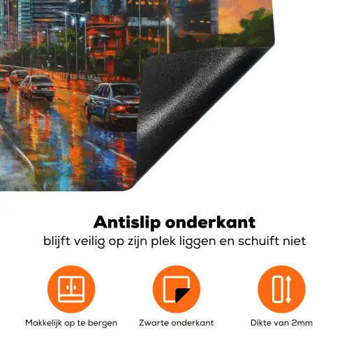 Auto - Skyline - Zon - Blauw Inductie beschermer vinyl 3mm klein -zzzzzzz-td-onderkant