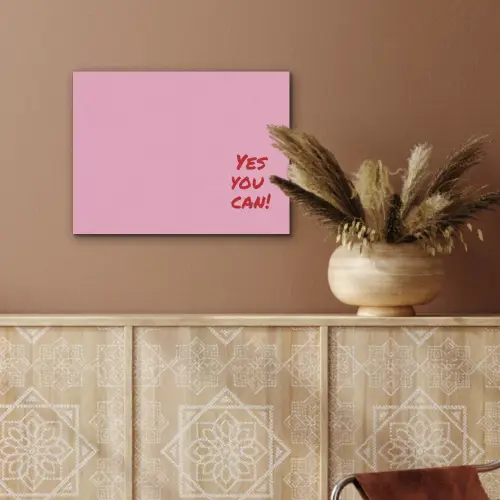 Yes you can do it - Rood - Roze PET vilt klein -sfeer4