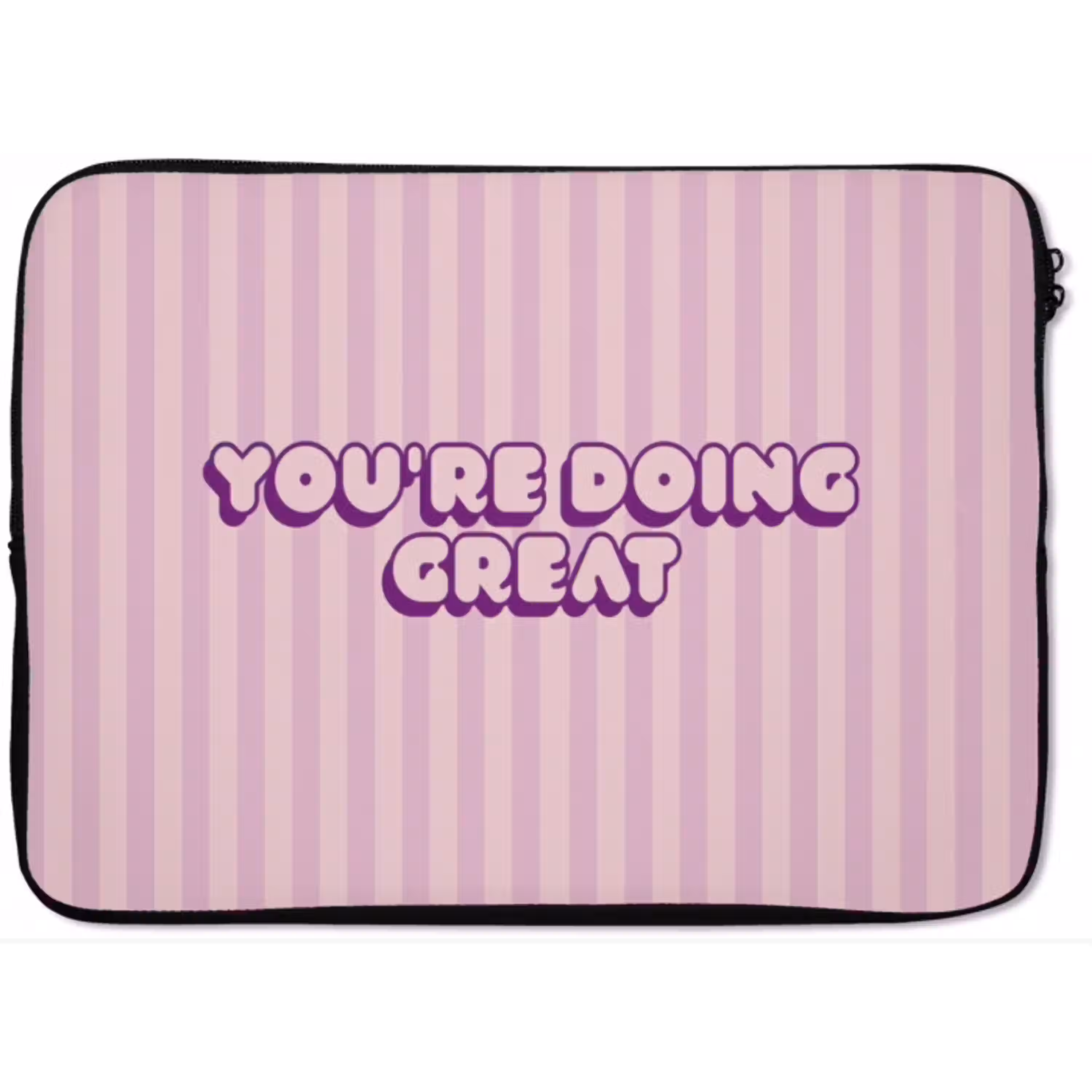 Paars - Strepen - You're doing great - Schaduw laptophoes neopreen klein -zkaufland3dotto