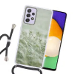 Grassen - Minimalistisch - Groen Hoesje Samsung Galaxy A52 5G met koord klein -sfeer1