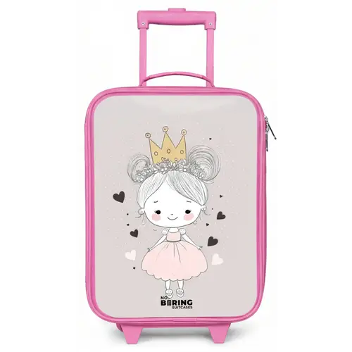 Prinses met knotjes Kinderkoffer - Roze klein -zz3dotto